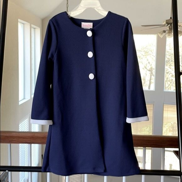 ❤️ YOUNGLAND Navy Blue Button front Coat Size 6 ❤️ - Picture 1 of 7
